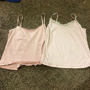 2 pink tank tops